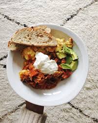 Just Real Non Staged Non Styled Home Made Leftovers Meal Rests Of Rustic Tomato Sauce Scrambled Eggs Avocado Fromage Frai Leftovers Recipes Tomato Sauce Meals