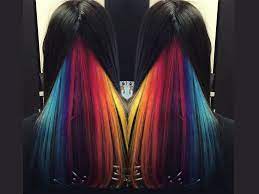 How To Create Fashion Colors That Are Workplace Appropriate Hair Styles Rainbow Hair Color Hidden Rainbow Hair