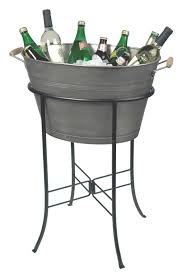 Sits on a easy to assemble stand. Masonware Party Tub W Stand Galvanized 2 Each Case