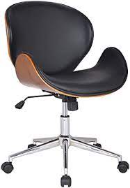amazon com adeco bentwood adjustable swivel home office mobile desk chairs caster wheels pu leather cushion seat ba in 2021 chair best ergonomic chair stylish chairs