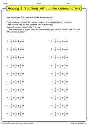 We know this sounds like a lot of work, and it is, but once you understand thoroughly how to find the common denominator or the lcd, and build equivalent fractions, everything else will start to fall into place. Fourth Grade Math Worksheets Free Printable Worksheets