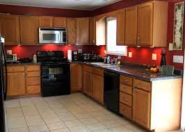 Red Painted Kitchen Viewing Gallery Oak Kitchen Cabinets Red Kitchen Walls Red Kitchen Cabinets