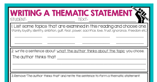 Thematic Statement By Presto Plans Pdf Teaching Themes High School Inspiration 8th Grade Reading