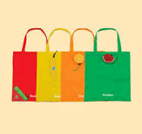 Fruitful shopping bags : Reusable bags in the shape of fruit.