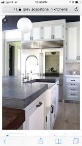 Combo White Wall Cabinets Black Hardware Dark Grey Counter Light Grey Kitchen Cabinets Light Grey Kitchens Kitchen Cabinet Design