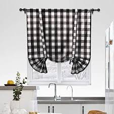 Top selected products from our brands. Amazon Com Cotton Tie Up Curtain For Kitchen Window Buffalo Check Plaid Gingham Farmhouse Rod Pocket Adjust Kitchen Curtains Kitchen Window Curtains Curtains