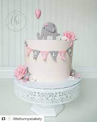 Repost Littlehunnyscakery A Sweet Baby Shower Cake Blush Pink Buttercream Cake Wi Baby Shower Cakes Girl Elephant Baby Shower Cake Baby Shower Cakes