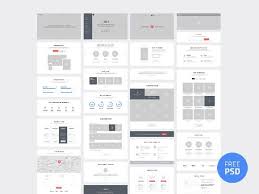 Download One Page Website Wireframes Psd Freebiesbug Wireframe Website One Page Website Wireframe