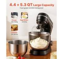 VEVOR Stand Mixer, 5.3QT + 4.4QT Two Stainless Steel Bowls, 10+P Speeds  Tilt-head Food Mixer, Kitchen Mixer with Dough Hook, Wire Whip, Beater, ...