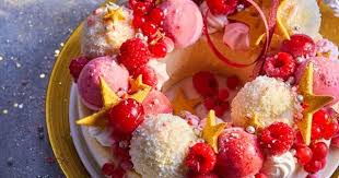 Couronne Glacee De Noel Meringue Framboise Vanille Alimentation Recette Aperitif Recette