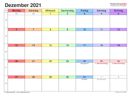 Damit jeder immer weiß, wer wann einen termin hat, kannst du dir hier einen familienkalender gestalten, generieren. Kalender Dezember 2021 Als Pdf Vorlagen