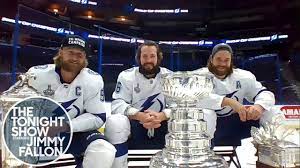 You realize we're the bad guys, right? Jimmy Talks To Stanley Cup Champions Steven Stamkos Nikita Kucherov And Victor Hedman Youtube