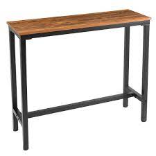 It's built on a rustic metal base in a the adjustable height dining table features four curved legs and threaded column support. Mr Ironstone Bar Table 47 Pub Dining Height Table Bistro Table With Vintage Textured Top Indoor Use Only Amazon In Furniture