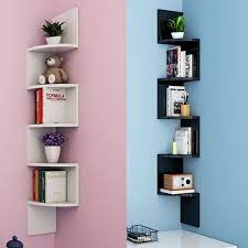 Simple design wall bookshelf bookcase modern mdf bookshelves room bookshelf in wooden color for living room. 5 Tier Floating Wall Shelves Corner Shelf Storage Display Bookcase Bedroom Uk Ebay Corner Decor Corner Shelf Design Floating Wall Shelves