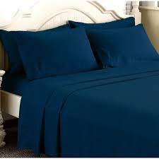 See more ideas about navy bedding, bedroom inspirations, organic duvet covers. Empire Linen 1800 Series Deep Pocket 4pc Bed Sheet Set Queen Size Navy Blue Color Walmart Com Walmart Com