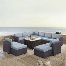 Biscayne 8 Piece Outdoor Brown Wicker Seating Set With Mint Cushion Includes Three Love Seats Outdoor Wicker Seating Wicker Patio Furniture Patio Seating Sets