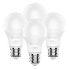 Halo 60w Equivalent A19 Dimmable Adjustable Cct 2700k 5000k Smart Wireless Led Light Bulb In White By Halo Home 4 Pack Hha19089ble40a 4pk The Home Depot