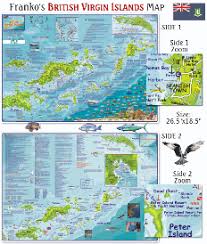 British Virgin Islands Dive Road Map Folded