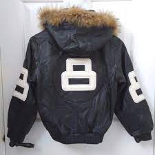 Desert Well Leather Bomber Jacket 8 Ball Kids Childrens Large Coat Black Hood Leather Bomber Jacket Leather Bomber Black Hood