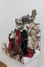 Metal base color should be gray or blueish gray, it could also be green. Simon Fujiwara At Dvir Gallery Art Viewer