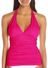 La Blanca Pink Ruching Halter Top Tankini Size 8 M 70 Off Retail
