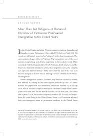 Pdf More Than Just Refugees A Historical Overview Of Vietnamese Professional Immigration To The United States