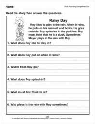 Rainy Day A Reading Comprehension Passage With Questions Reading Comprehension Kindergarten First Grade Reading Comprehension 2nd Grade Reading Comprehension