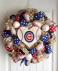 Custom Order For Adona Chicago Cubs Wreath Chicago Cubs Etsy Chicago Cubs Wreath Cubs Decor Baseball Wreaths