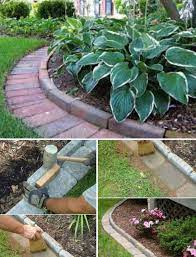 Use Cement Or Stone Bricks To Edge Your Garden Gardening Gardenedging Brick Garden Edging Garden Edging Brick Garden