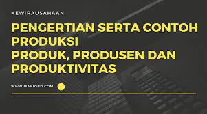 Pengertian Serta Contoh Produksi Produk Produsen Dan Produktivitas Mario Bd