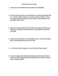Fundamental Counting Principle Worksheets Teaching Resources Tpt
