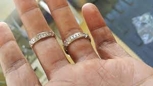 Rings On Hand Wedding Band Set Wb110y Ladies Wedding Band Mens Wedding Band Diamond Wedding Rings Sets Matching Wedding Ring Sets Matching Wedding Rings