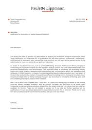 Market Research Assistant Cover Letter Sample Kickresume