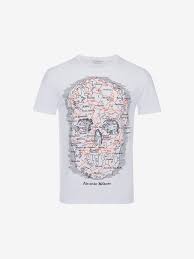 Alexander Mcqueen Map Skull T Shirt Black Multicolor Xs