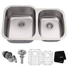 Check spelling or type a new query. Kraus Premier Kitchen Sink Undermount 32 In X 20 63 In Stainless Steel Double Offset Bowl Kitchen Sink In The Kitchen Sinks Department At Lowes Com
