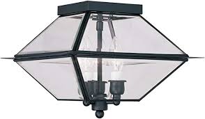 Commonly used for porches and other covered outdoor spaces, they provide bright light over a wide area. Close To Ceiling Lights Tools Home Improvement Acclaim 5602bc Sd Flush Mount Collection 3 Light Ceiling Mount Outdoor Light Fixture Black Coral