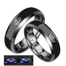 Blowin Black Stainless Steel Color Changing Her King His Queen Mood Ring Engagement Wedding Band Promise For Men Rings For Men Wedding Bands Wedding Engagement