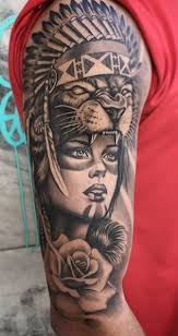 Many native american women are depicted with braids in their hair along with feathers and headbands, however, the addition of tattoos creates even more interest in the design. Native American Indian Tattoos Meaning Cool Examples