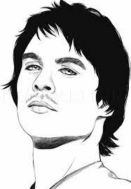 How To Draw Damon Salvatore Step By Step Drawing Guide By Dawn Dragoart Com Damon Salvatore Celebrity Drawings Drawings