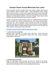 Desain rumah minimalis kita kali ini merupakan rekomposisi dari desain yang sudah ada dan di sodorkan oleh klien, merupakan transformasi dari desain 25 maret 2021 bismillahirrahmanirrahim 11 rumah lebih hemat dan luas maksimal dengan split level + denah jika anda tidak memiliki cukup mo. Contoh Gambar Desain Rumah Minimalis Dua Lantai By Mebel Jati Antik Issuu