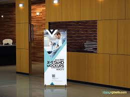 X Banner And Roll Up Banner Mockups Vol 1 Rollup Banner Promotional Design Outdoor Advertising Design