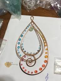Super Sparkly Paisley Esque Suncatcher Gemstone Swarovski Crystal Wire Art Window Patio Garden Ornament Swirl Paisley Rainbow Maker Ombre Suncatchers Wire Art Copper Wire Art