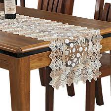 Lowest price in 30 days. Amazon Com Lace Floral Embroidery Table Runner Polyester Rectangle Transparent Dresser Scarf For Home Dining Room Tabletop Decoration 16 X 48 Inches Beige Home Kitchen