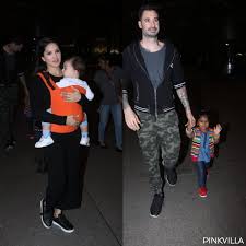 Here's a picture of the couple with their daughter that's being doing rounds on the internet. Sunny Leone And Daniel Weber S Airport Pics With Their Kids Nisha Noah Asher Are Too Adorable Pinkvilla