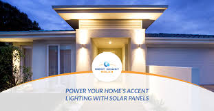 Solar Panels Power Accent Lighting With Solar Energy