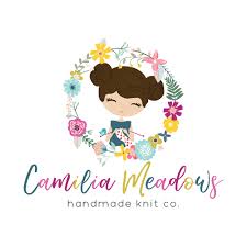 Premade Logo Blog Header Floral Girl Knitting Premade Logo Design Customized With Your Business Name Artesanato Com Pedras Ilustracoes Bebe Desenho