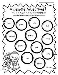 Nouns verbs adjectives fun printable 4th grade. Awesome Adjectives Color Worksheet Good Adjectives Nouns Worksheet Adjectives