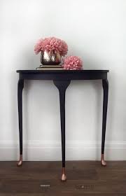 Black And Rose Gold Half Moon Hallway Table Painted Etsy Rose Gold Furniture Rose Gold Painting Hall Table