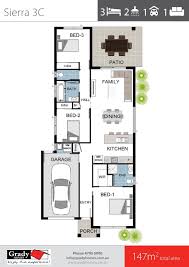 Sierra 3c Grady Homes Floor Plan Brochure 2 Floor Plans Narrow House Designs House Floor Plans