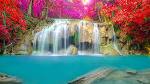 Waterfall Thailand Erawan Falls Erawan National Park 4k Waterfall Wallpaper Waterfall Scenery Waterfall Pictures